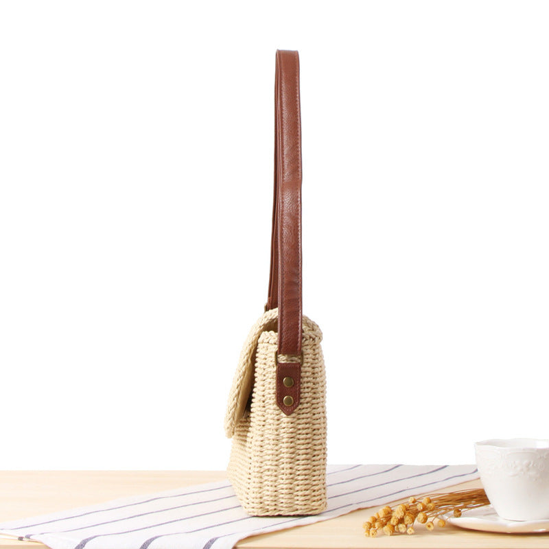 She Said Crossbody Hand-Woven Bag Mori Mori Beach Vacation Straw Bag