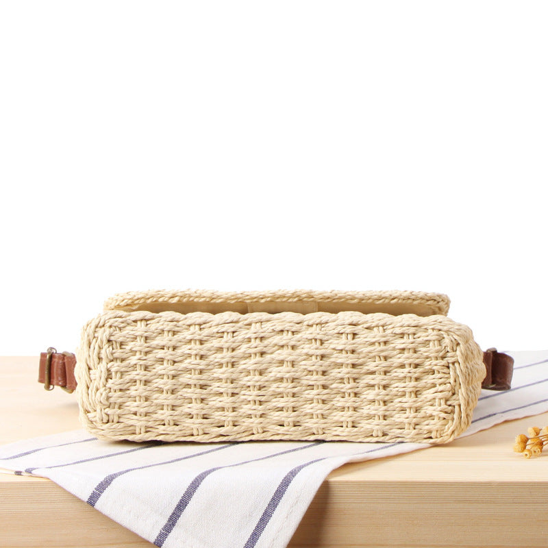 She Said Crossbody Hand-Woven Bag Mori Mori Beach Vacation Straw Bag