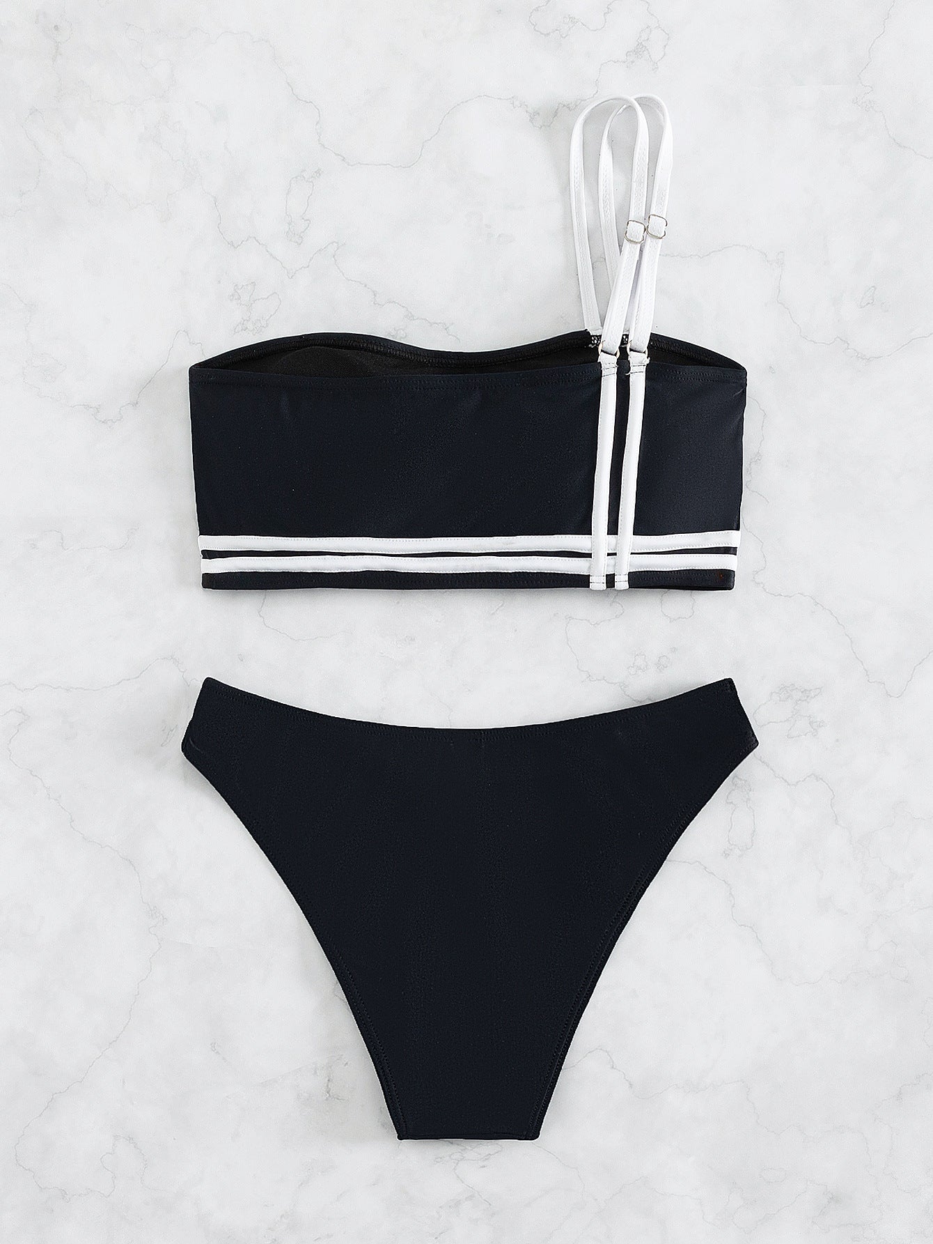 Black and White Bikini Set